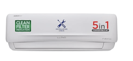 Lloyd 1.0 Ton 3 Star Inverter Split AC (5 in 1 Convertible, Anti Corrosion Coating, Copper, Anti-Viral + PM 2.5 Filter, White with Chrome Deco Strip, GLS12I3FOSEV)